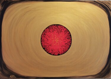 Painting titled "Uovo cosmico / Cosm…" by Artale Marinella Artist, Original Artwork, Acrylic Mounted on Wood Stretcher frame