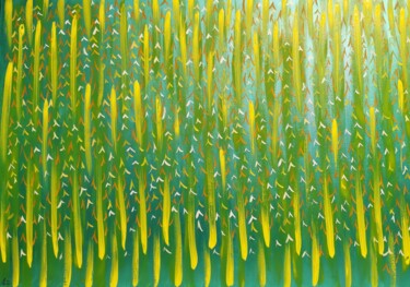 Malerei mit dem Titel "Canneto / Reed bed" von Artale Marinella Artist, Original-Kunstwerk, Acryl Auf Keilrahmen aus Holz mo…