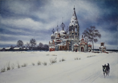 Peinture intitulée "Заброшенный храм" par Alex Bond, Œuvre d'art originale, Huile