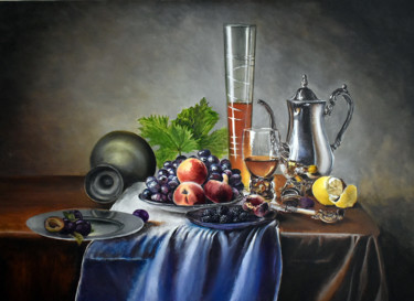 Schilderij getiteld "Dutch breakfast" door Alex Bond, Origineel Kunstwerk, Olie