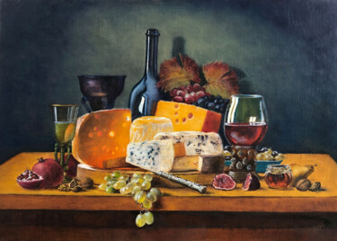 绘画 标题为“Сыр и виноград” 由Alex Bond, 原创艺术品, 油