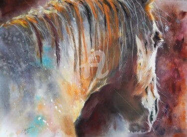 Painting titled "to be wild  (2)" by Chantal Fischer, Original Artwork, Watercolor