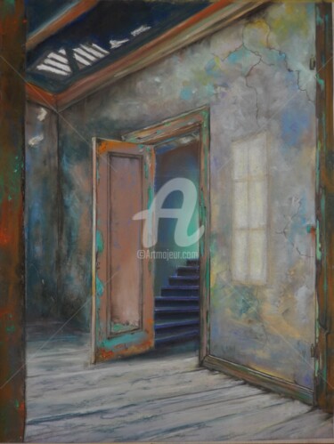 Malerei mit dem Titel "Intrusion" von Chantal Fischer, Original-Kunstwerk, Pastell