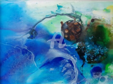 Malerei mit dem Titel "naissance d'une pla…" von Chantal Fischer, Original-Kunstwerk, Aquarell