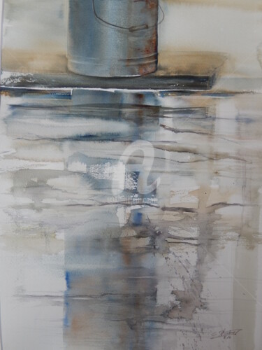 Malerei mit dem Titel "reflets 2" von Chantal Fischer, Original-Kunstwerk, Aquarell