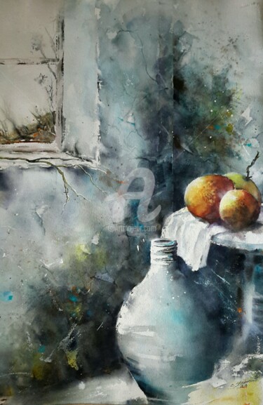 Peinture intitulée "refuge" par Chantal Fischer, Œuvre d'art originale, Aquarelle