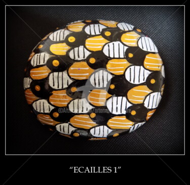 Картина под названием "ÉCAILLES 1" - Artamelis, Подлинное произведение искусства, Акрил