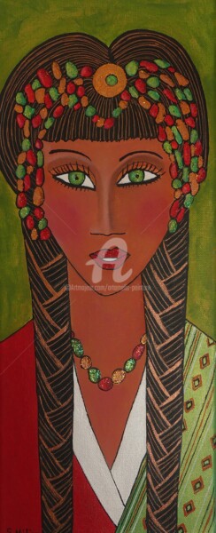 Painting titled "CHADNA" by Artamelis, Original Artwork, Acrylic Mounted on Wood Stretcher frame