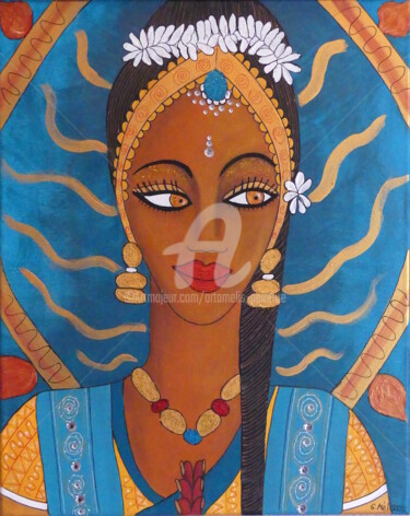 Peinture intitulée "INDIA DANCE" par Artamelis, Œuvre d'art originale, Acrylique