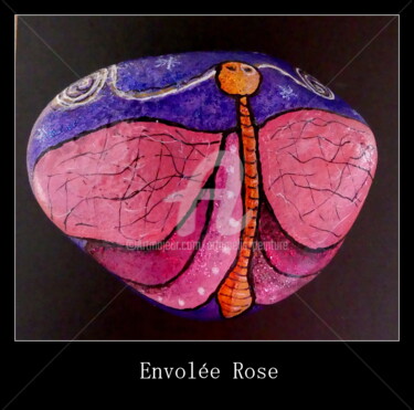 Peinture intitulée "ENVOLÉE ROSE" par Artamelis, Œuvre d'art originale, Acrylique