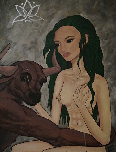 Картина под названием ""Алеф" | "Aleph"" - Anna-Dinara Kharitonova (ARTANDI), Подлинное произведение искусства, Акрил