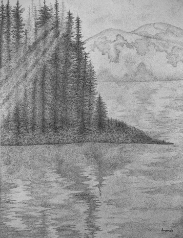 Drawing titled "Rays of Sunlight" by Anerosh, Original Artwork, Ink