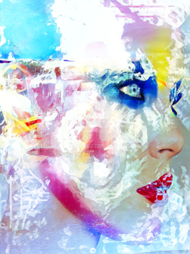 Digitale Kunst mit dem Titel "Profil pastel" von Isabelle Cussat (Artassuc), Original-Kunstwerk, Fotomontage