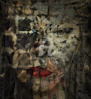 Digital Arts titled "Portrait graphique" by Isabelle Cussat (Artassuc), Original Artwork, Photo Montage