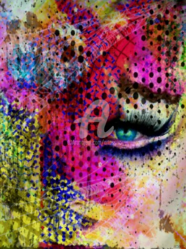 Digital Arts titled "Oeil 2" by Isabelle Cussat (Artassuc), Original Artwork, Photo Montage