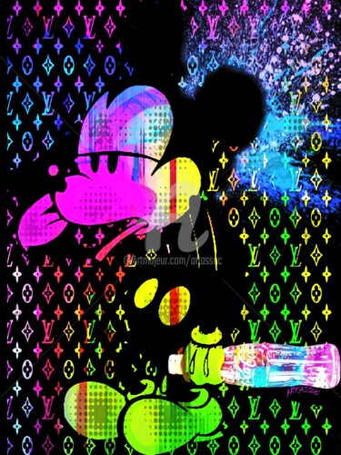 Digital Arts titled "Mickey suicide" by Isabelle Cussat (Artassuc), Original Artwork, Photo Montage