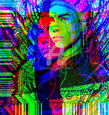 Arte digital titulada "Cycy pop art" por Isabelle Cussat (Artassuc), Obra de arte original, Foto-montaje