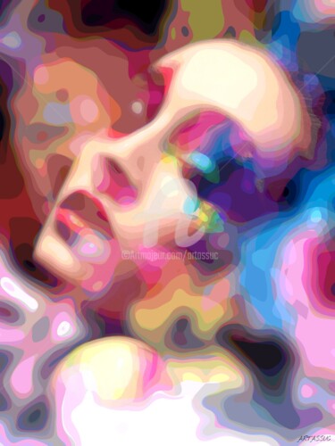 Digitale Kunst mit dem Titel "Portrait affiche" von Isabelle Cussat (Artassuc), Original-Kunstwerk, Fotomontage
