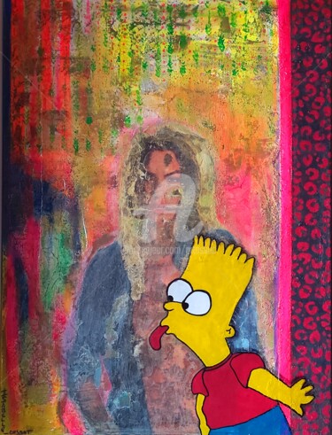 Digital Arts titled "Barth Simpson" by Isabelle Cussat (Artassuc), Original Artwork, Acrylic
