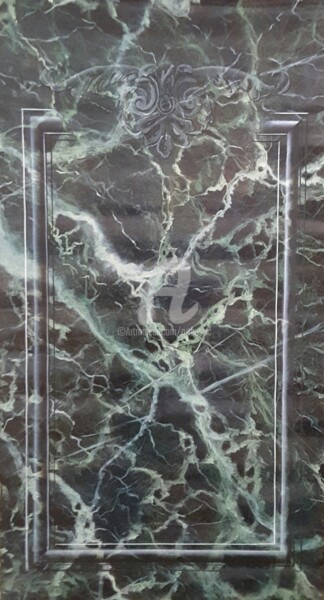 Arts numériques intitulée "faux marbre vert de…" par Isabelle Cussat (Artassuc), Œuvre d'art originale
