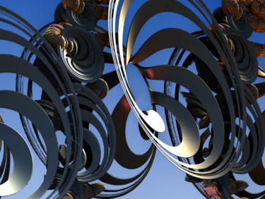 Arts numériques intitulée "Spirales d'argent" par Artauxmurs, Œuvre d'art originale, Peinture numérique