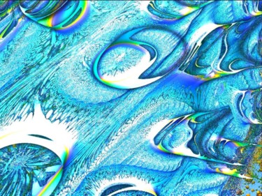 Arts numériques intitulée "Eclats de bleu" par Artauxmurs, Œuvre d'art originale, Peinture numérique