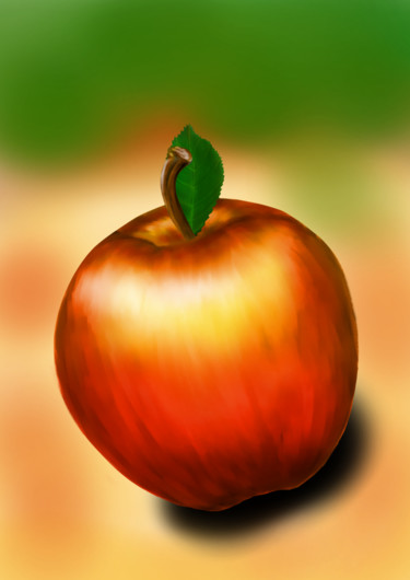 Arts numériques intitulée "Pomme d'automne" par Artauxmurs, Œuvre d'art originale, Peinture numérique