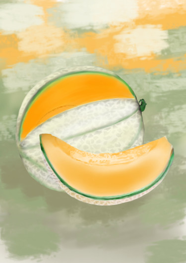 Digitale Kunst mit dem Titel "Melon" von Artauxmurs, Original-Kunstwerk, Digitale Malerei