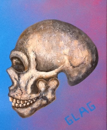 Pintura titulada "tete-de-mort" por Glag, Obra de arte original, Acrílico
