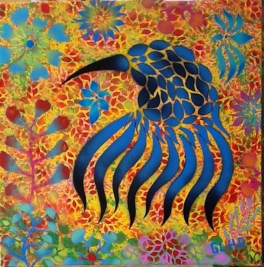 Painting titled "série oiseaux" by Glag, Original Artwork, Acrylic