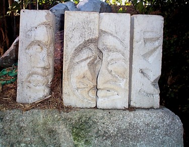 Sculpture titled "4 Cardinal Points" by Ludovic Cussigh, Original Artwork, Stone