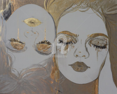 Malerei mit dem Titel "Sleeping girls / Pa…" von Anastasia Balabina, Original-Kunstwerk, Acryl
