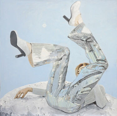 Pittura intitolato "In the weightlessne…" da Anastasia Balabina, Opera d'arte originale, Olio