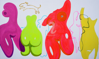 Malerei mit dem Titel "Abstract female fig…" von Anastasia Balabina, Original-Kunstwerk, Acryl