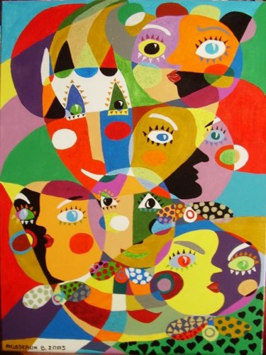 Peinture intitulée "carnaval" par Beatrice Mosseron, Œuvre d'art originale