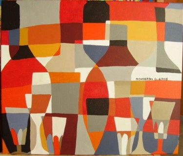 Peinture intitulée "le comptoir" par Beatrice Mosseron, Œuvre d'art originale