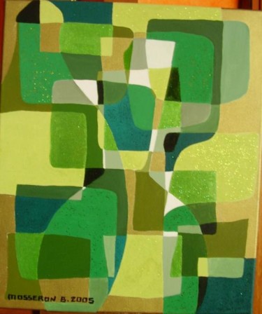 Peinture intitulée "verre vert" par Beatrice Mosseron, Œuvre d'art originale