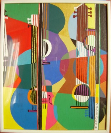 Картина под названием "fantaisie de guitar…" - Beatrice Mosseron, Подлинное произведение искусства
