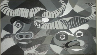 Peinture intitulée "Les minotaures d'au…" par Beatrice Mosseron, Œuvre d'art originale