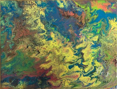 Peinture intitulée "lagon sauvage" par Sylvain Godet, Œuvre d'art originale, Acrylique