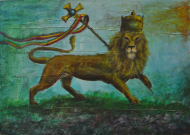 Pittura intitolato "Le Lion de Judas" da Sebastien Devore (Art-bracadabrac), Opera d'arte originale, Acrilico Montato su Tel…