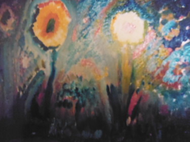 Painting titled "floral delight" by Artbye, Original Artwork