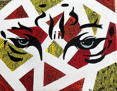 Lion abstract Peinture intitulée "Lion abstract" par Olivia Sloane, Œuvre d'art originale, Acrylique