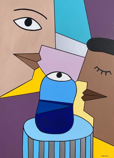 Tourner autour du pot Peinture intitulée "Tourner autour du p…" par Olivia Dritzas, Œuvre d'art originale, Acrylique Monté sur Châssis