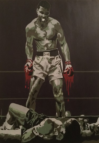 Schilderij getiteld "Knockout" door Pete Lord, Origineel Kunstwerk, Acryl