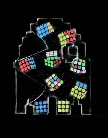 Rubik's Cubes - Score 003 Printmaking titled "Rubik's Cubes - Sco…" by Artcadebites, Original Art, Digital Print