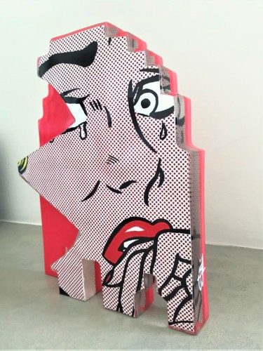 Sculpture titled "Pop Blonde - Score…" by Artcadebites, Original Artwork, Resin