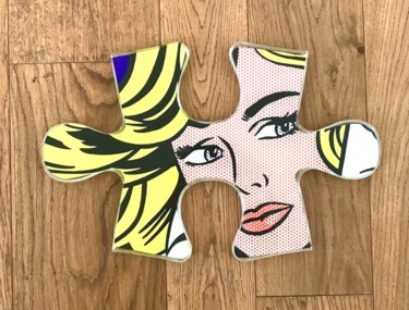 Γλυπτική με τίτλο "ArtPuzzle Piece #010" από Artcadebites, Αυθεντικά έργα τέχνης, Ρητίνη
