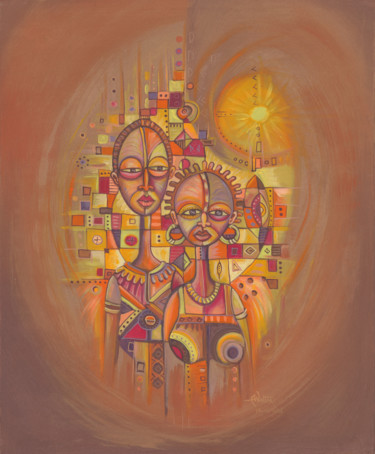 Картина под названием "The Couple 2" - Angu Walters, Подлинное произведение искусства, Акрил