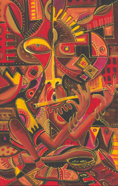 Peinture intitulée "The Flutist giclée…" par Angu Walters, Œuvre d'art originale, Tirage argentique